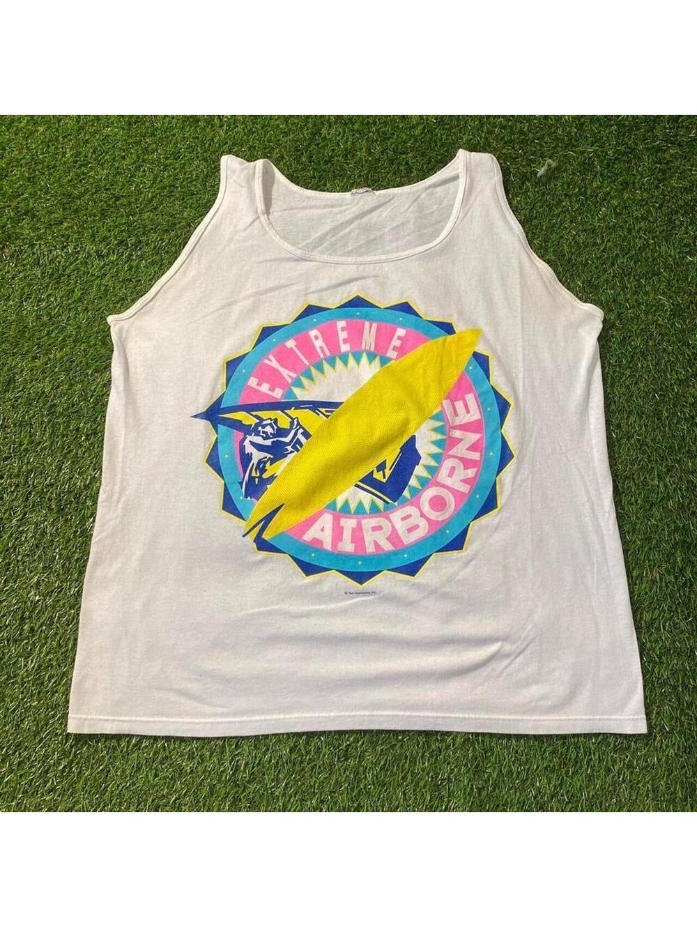 Vintage 90s white extreme airborne surf tank top